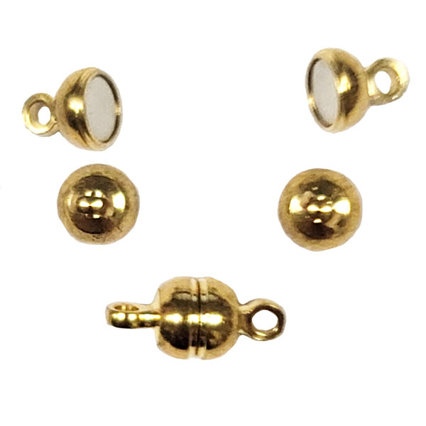 MAGENTIC BALL CLASP 5MM  GOLD COLOR(10 PCS)